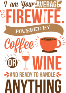 firewife coffee and wine tshirt