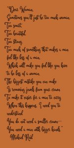 dear woman poem