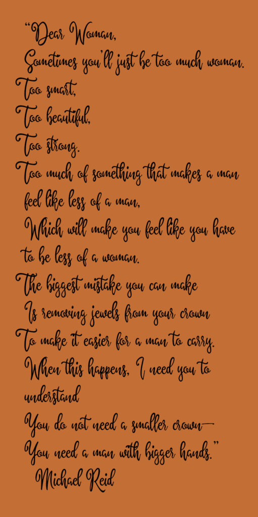 dear woman poem