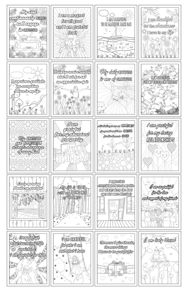 daily gratitude coloring pages